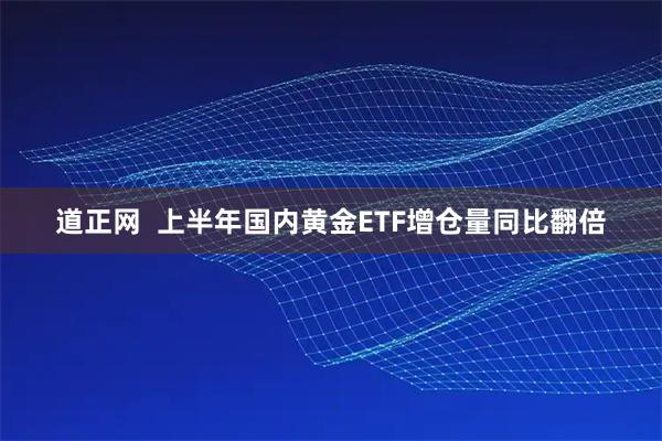 道正网  上半年国内黄金ETF增仓量同比翻倍