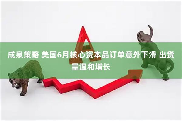 成泉策略 美国6月核心资本品订单意外下滑 出货量温和增长