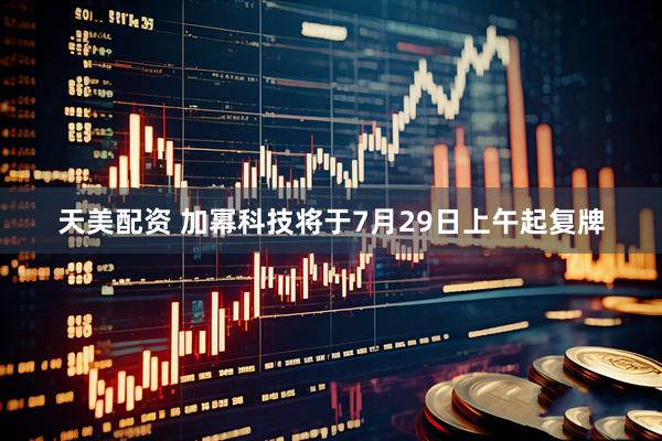 天美配资 加幂科技将于7月29日上午起复牌