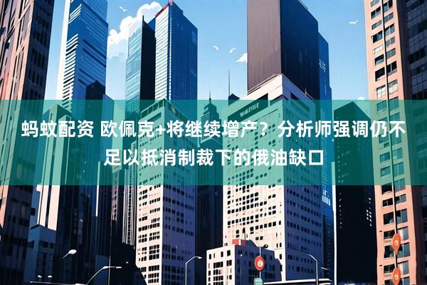 蚂蚊配资 欧佩克+将继续增产？分析师强调仍不足以抵消制裁下的俄油缺口